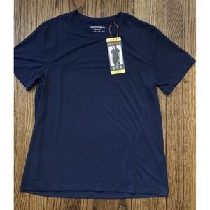 Merrell Women's Short Sleeve Moisture Wicking Active Tee Shirt, Navy, Small NWT